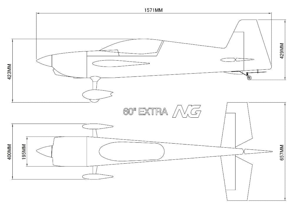 EXTRA NG 60, Wingspan 1524mm, ORANGE, Braeckman # EXTRA-NG-60-ORANGE"