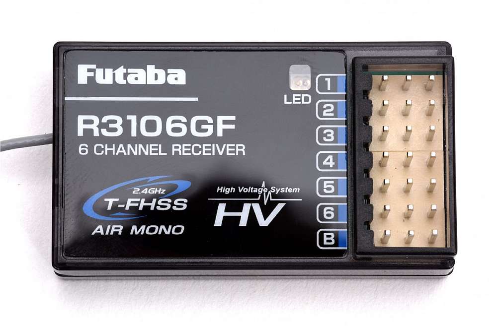 Receiver Futaba R-3106GF, 2.4GHz, T-FHSS AIR, 43.1x25x8.8mm, 7.8g