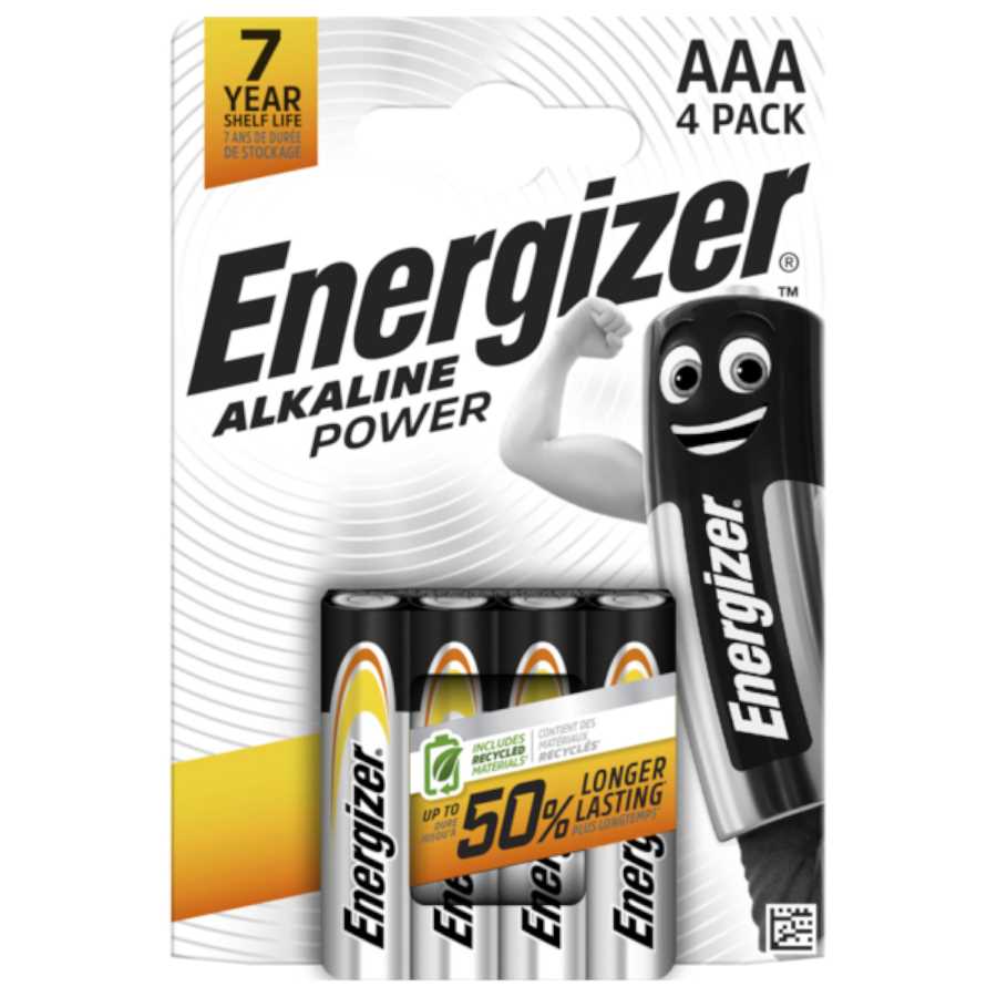 MICRO-Batterie ENERGIZER Alkaline Power LR03 AAA 1.5V, 4er-Blisterpackung