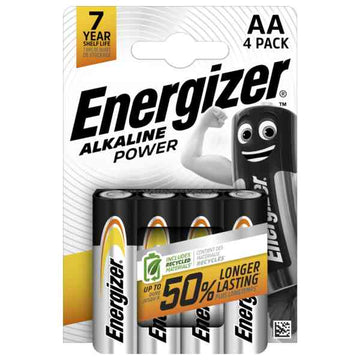 MIGNON-Batterie ENERGIZER Alkaline Power LR6 AA 1.5V, 4er-Blisterpackung