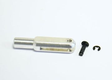 Alu-Gabelkopf, 23mm mit Pin (Ø 1.6mm), Sicherungsring, M2,5 Anschluß, VE2