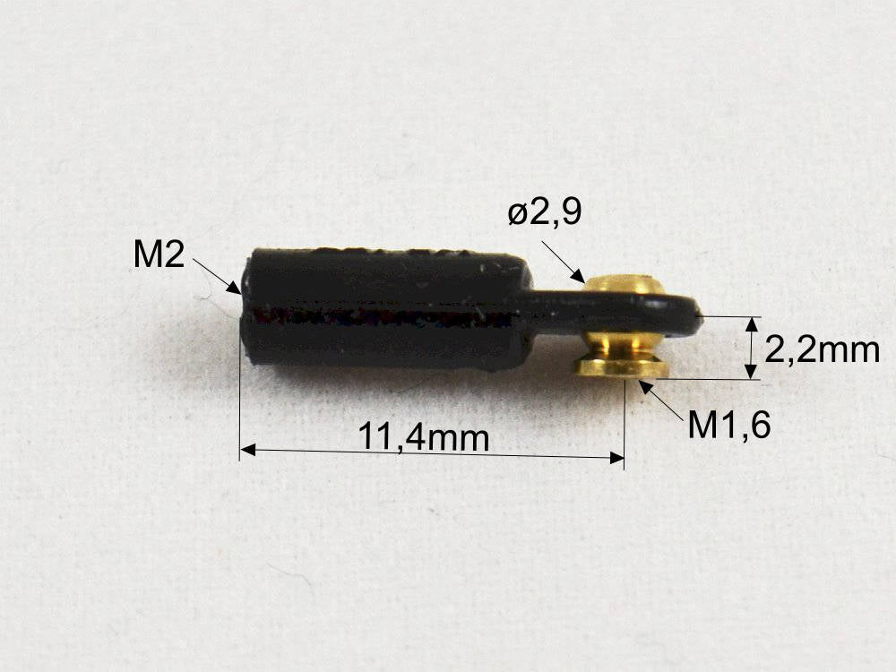 Micro-Kugelkopf M2 mit kurzem Kugelanschluß (VE 6), (Kunststoff)