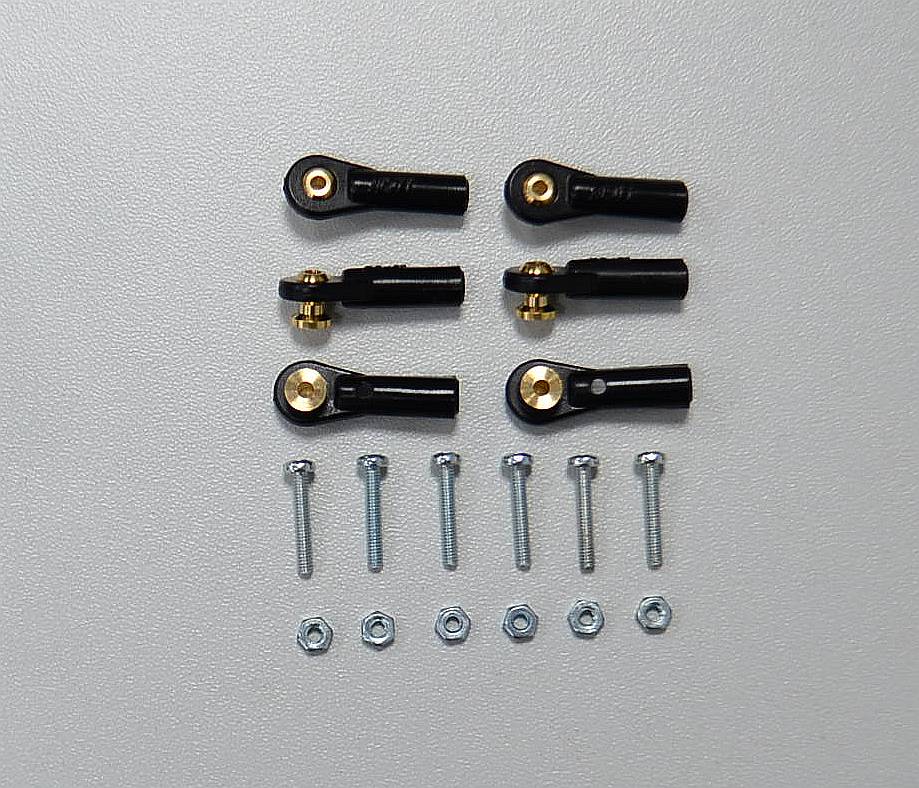 Kugelgelenk M2,5 mit kurzem Kugelanschluß, ø5mm Kugel, mit Schraube M 2, (VE6)
