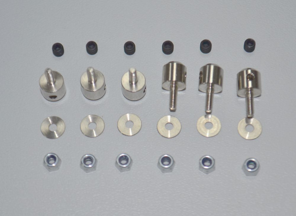 Gestängeanschluss mit 2mm Bohrung, M2 Mutter für 1,2mm-2mm Draht, VE 6 Stück
