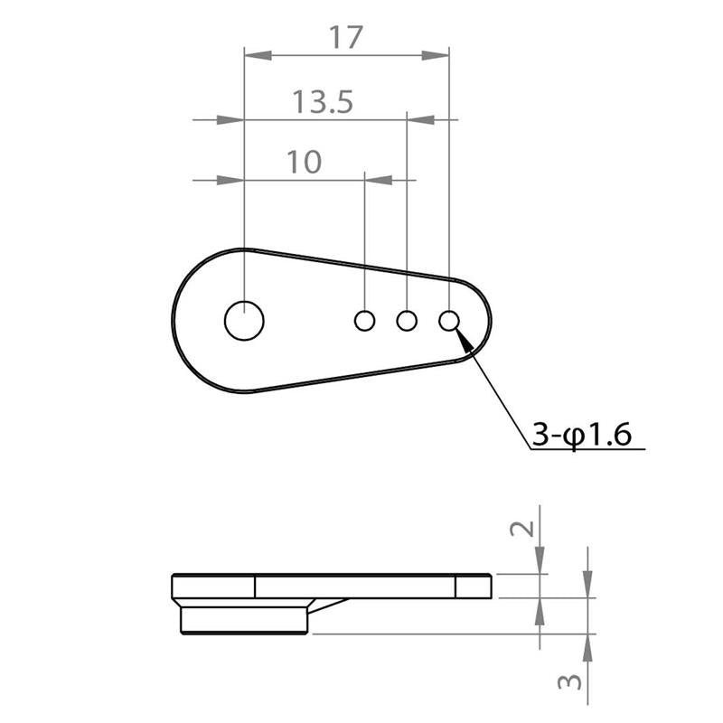 Servohorn Set, Länge 26.5mm, Dicke 2mm, zu HV9767, VE 5, #O0002019
