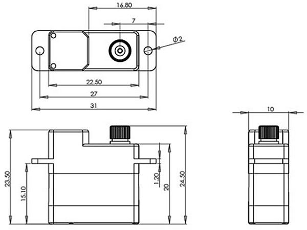 Servo MKS DS-450, for indoor/outdoor use, 22.5x10x23.5mm, 9.5g, 32Ncm@5V # S0009001