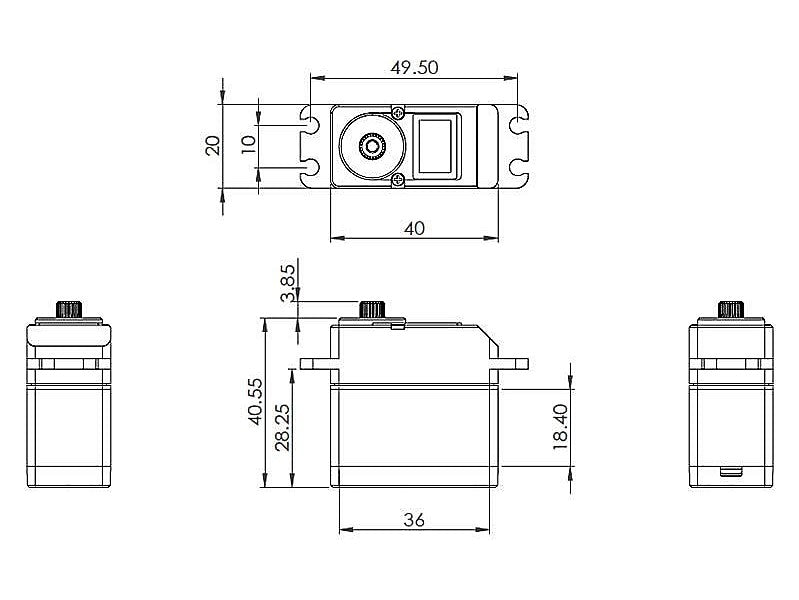 Servo MKS HV 777A+, coreless, 40x20x40mm, MG, 2 KL, # S0011007