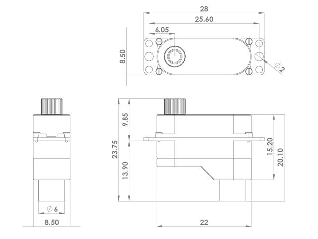 Servo MKS DS-65K (V.1) , Servo für F3K Modelle, 22x8.5x20mm