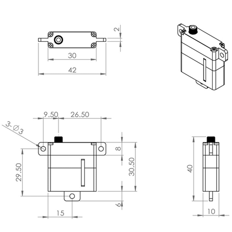 Servo MKS HBL 6625 MINI HV, brushless Digital, 30x10x29.9mm, MG, # S0021002
