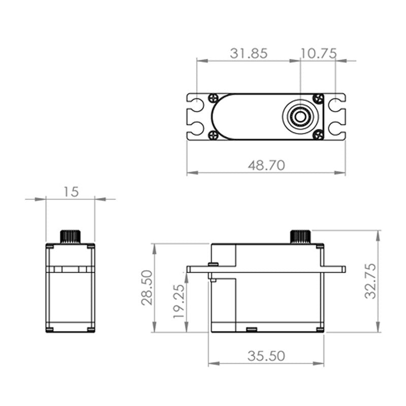 Servo MKS HV 737, 35.5x15x28.5 mm, MG, 2 BB, # S0022001