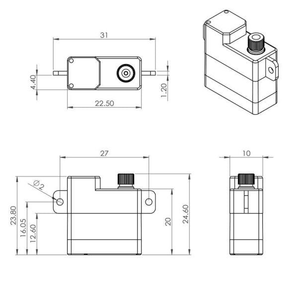 Servo MKS HV 6110 Digital, 22.5x10x23.5mm, 10g, 34Ncm@8.4V, # S0022006