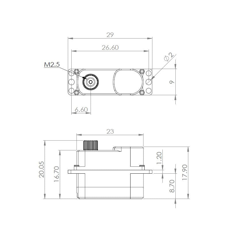 Servo MKS HV 75K, Typ A, 23x9x16.7 mm, 7,5gr., MG, BB, # S0022007
