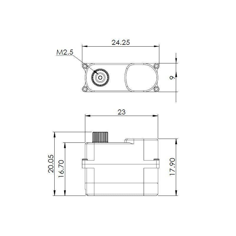 Servo MKS HV 75K-N, Type B, 23x9x16.7 mm, 7.5g, MG, BB, # S0022008