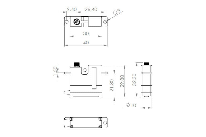 Servo MKS HV 6130H, 30x10x29.8 mm, MG, 3 BB, # S0022010