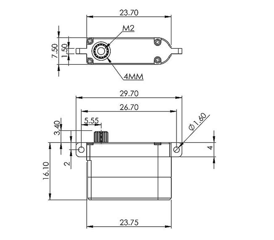 Servo MKS HS 75 Digital, 23.75x7.5x16.1 mm, 7.9g, MG, # S0022019