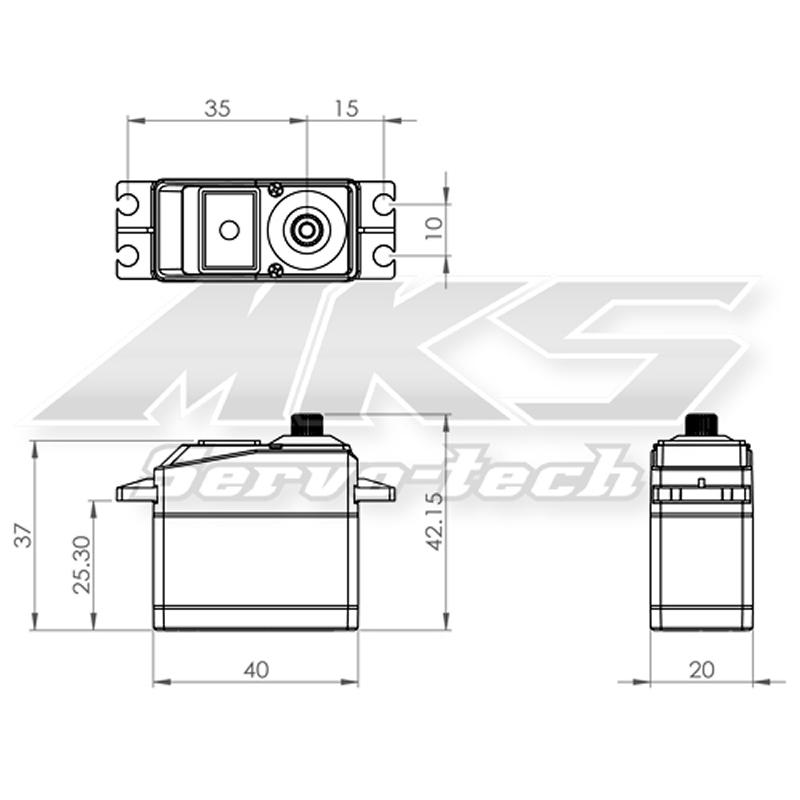 Servo MKS HV1220, HV Digital Servo, 40x20x37mm, 58g, 230 N/cm@8.4V
