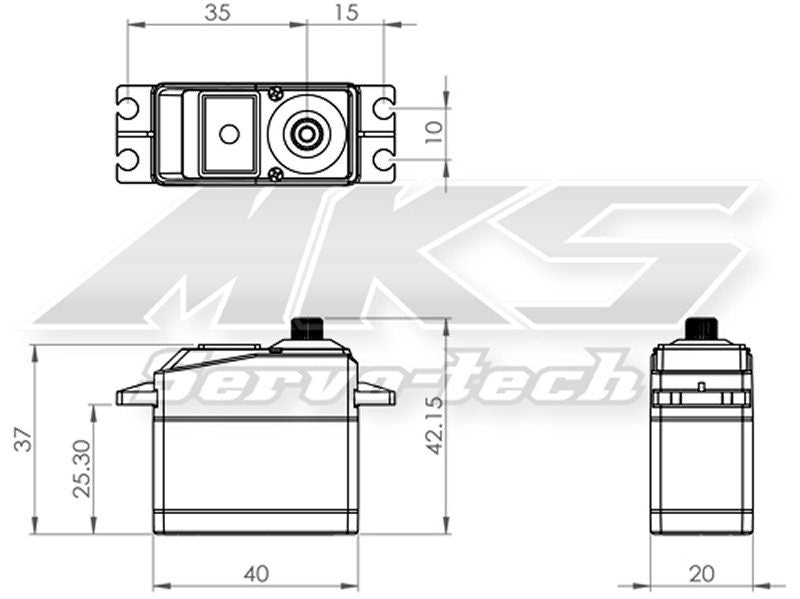Servo MKS HV 1250, 40x20x37mm, MG, 2 Kugellager, # S0024004