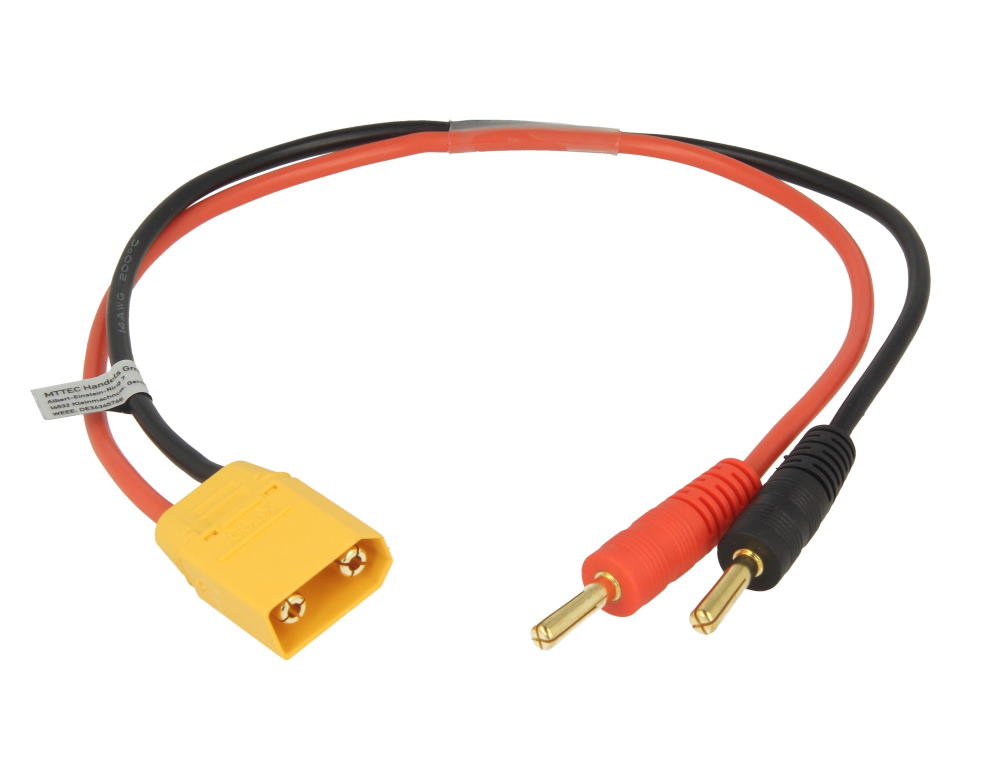 Ladekabel mit XT-90 Stecker, AWG 14 (2,08mm²), 30cm lang