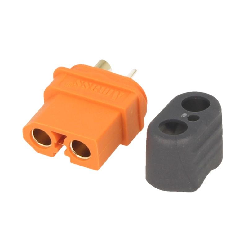 XT60i Buchse orange, mit Schutzkappe und BattGo Pin, MTTEC # 1878