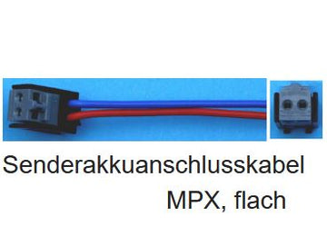 Senderakkuanschlusskabel zu MULTIPLEX, flach, 0,25mm², PVC, 40cm