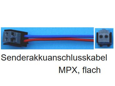 Senderakkuanschlusskabel zu MULTIPLEX, flach, 0,25mm², PVC, 40cm