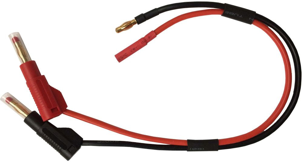 Charging cable with 4mm high-current plug/socket, (socket = +), 300mm, # 58793