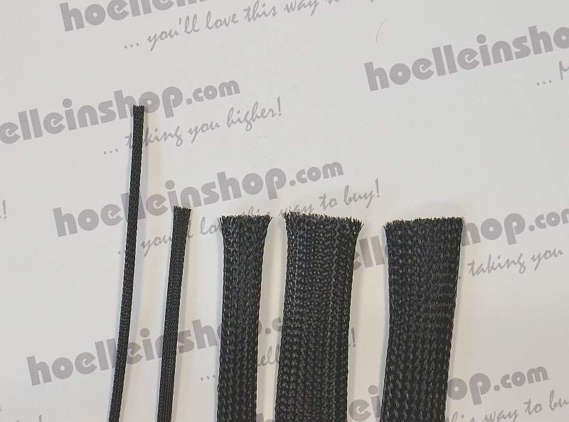 Geflechtschlauch, ø 3mm schwarz, # 61114