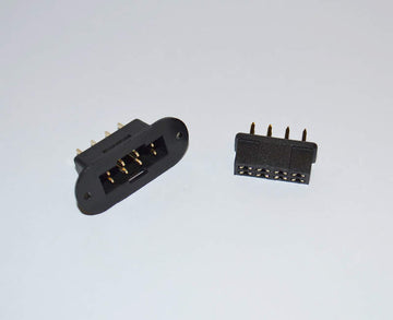 Servo connector black 8-pin, plug with frame/socket, # 71285