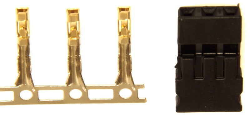 Servo Connector, Black (for crimping), for Graupner/JR, (100-pack), # 71404