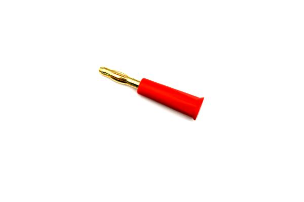 Banana plug 4mm, with lamella and red housing, # 71650