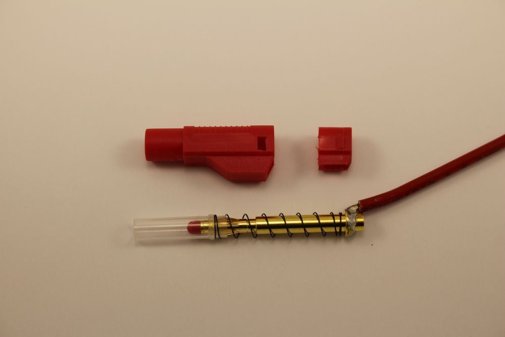 Bananenstecker, 4 mm, SCHWARZ, vergoldet, Lötanschluss, Sicherheitsschiebehülse