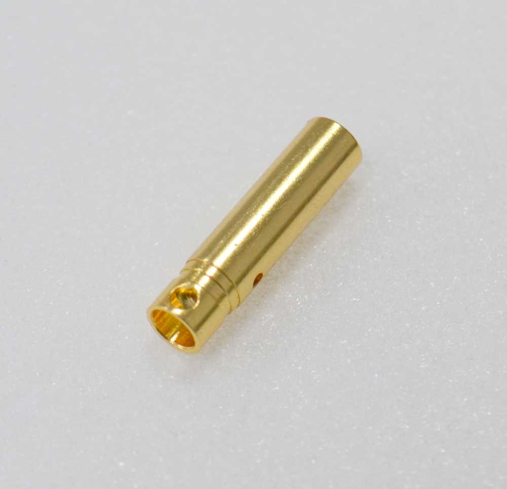 Goldbuchse 4mm, einzeln, Basic Qualität, passend für 4mm Goldstecker, max. 80A