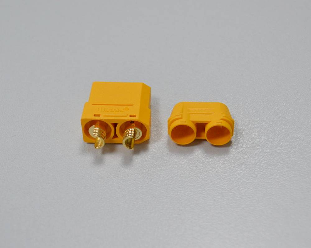 XT-90 Gold Connector with Insulating Housing, maximum 85 Amperes continuous