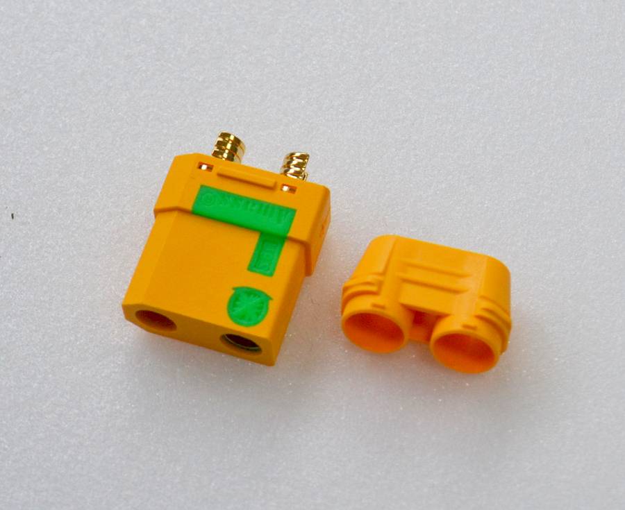 Goldbuchse XT-90-S mit Antiblitz und Isoliergehäuse, # 81425
