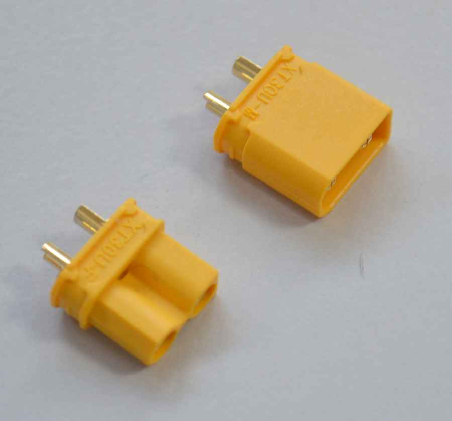 Gold Connector/Socket XT-30 (1 pair), maximum 25 Amps continuous