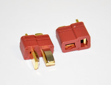T-Steckverbinder 1 Stecker + 1 Buchse, 3sec. 50A / 2min 35A, (wie Deans)