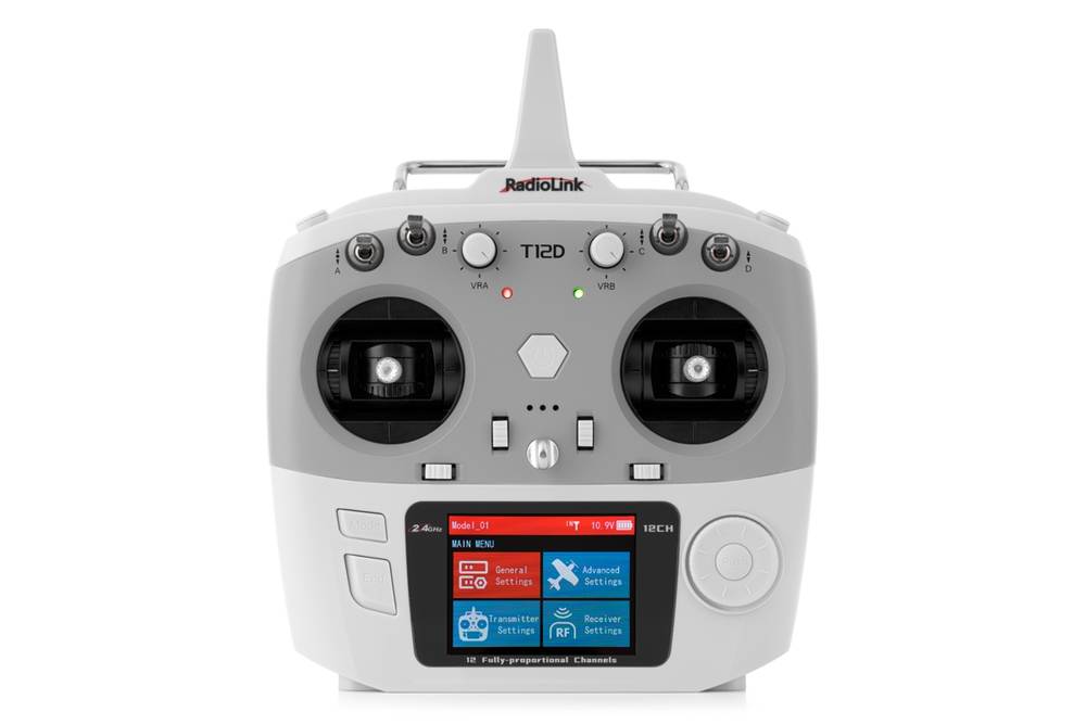 T12D transmitter with R12F receiver, 12 channel FHSS RadioLink transmitter