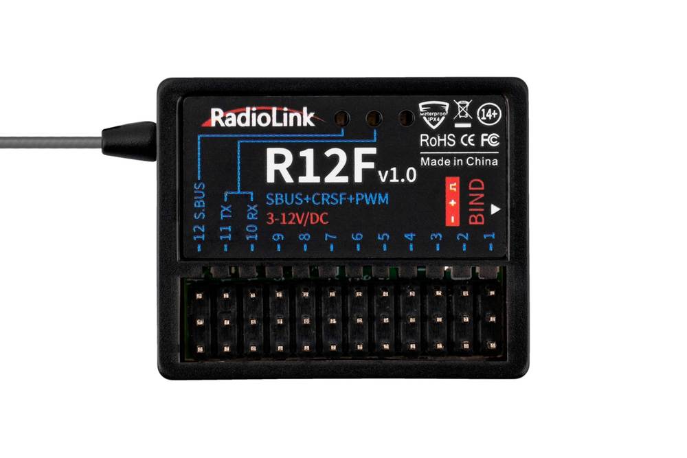T12D transmitter with R12F receiver, 12 channel FHSS RadioLink transmitter
