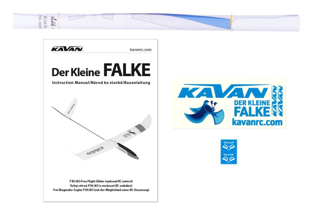 Der kleine Falke, RC or free flight model, wingspan 1240mm, kit, # KAV02.4316