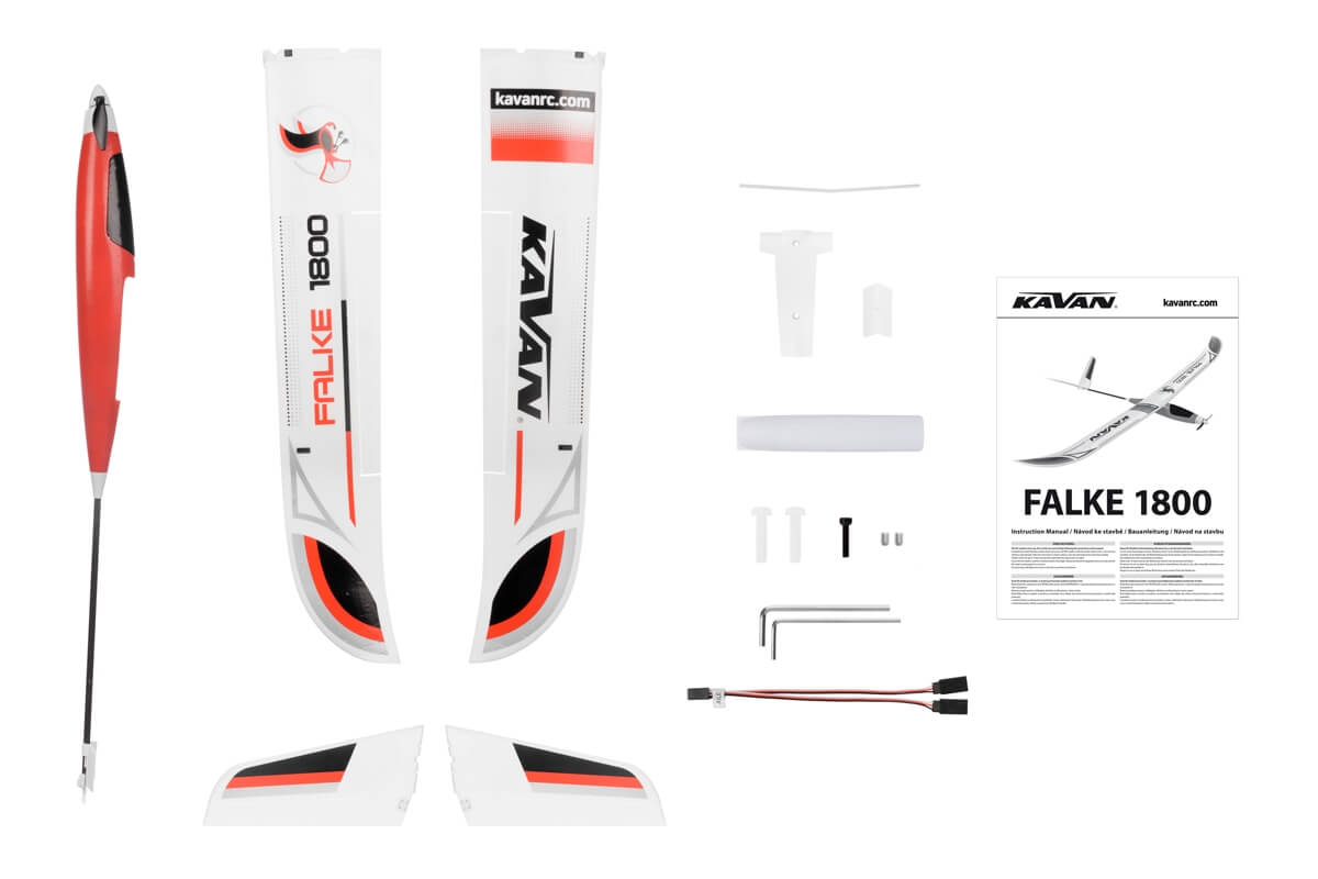 KAVAN Falke 1800mm ARF - weiß/rot bespannt