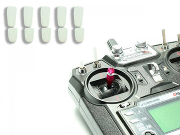 Switch caps, color WHITE, for all common RC transmitters (5x short, 5x long)