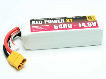 LiPo battery Red Power XT, 4S/5400mAh, 14.8V, 25/50C, 135x43x36mm, 460g, # 15439