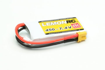 LiPo-Akku Lemon RC 2S/450mAh, 7.4V, 35/70C, 58x30x9 mm, 38g, # 15702