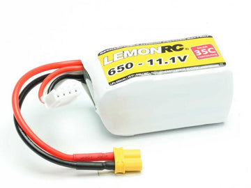 LiPo battery Lemon RC 3S/650mAh, 11.1V, 35/70C, 48x25x26 mm, 52g, # 15705