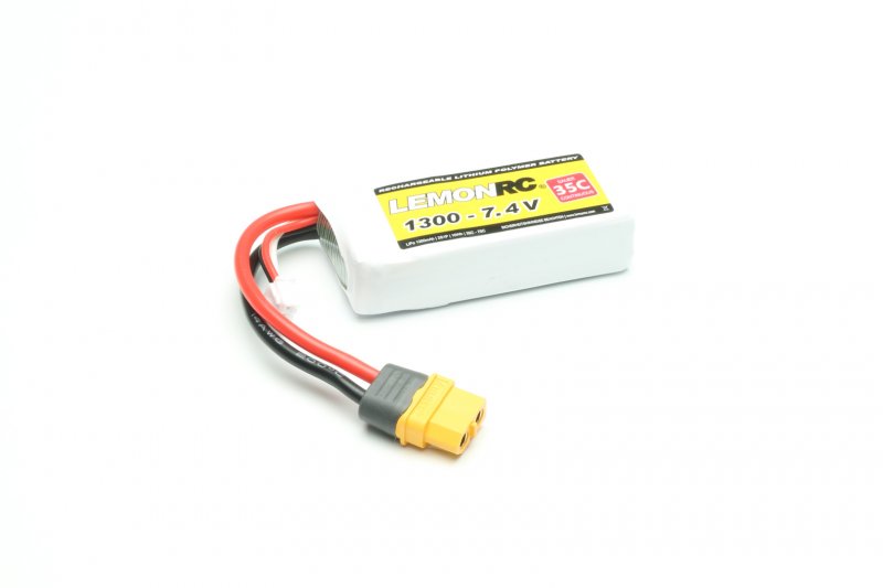 LiPo-Akku Lemon RC 2S/1300mAh, 7.4V, 35/70C, 70x30x17 mm, 77g, # 15710