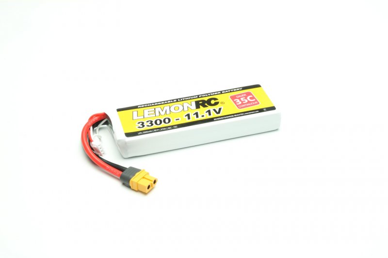 LiPo Battery Lemon RC 3S/3300mAh, 11.1V, 35/70C, 135x43x25 mm, 246g, # 15725