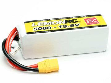 LiPo Battery Lemon RC 5S/5000mAh, 18.5V, 35/70C, 136x43x49 mm, 604g, # 15738