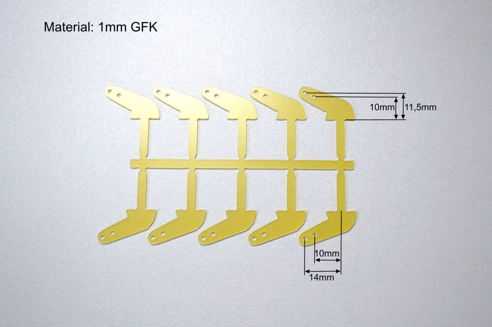 GFRP Rudder Horns 14mm, (PU 10), Pichler # 5201