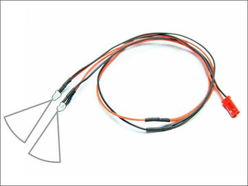 LED Cable (white), Cable with 2 LEDs, 410mm with BEC connector, # 5449