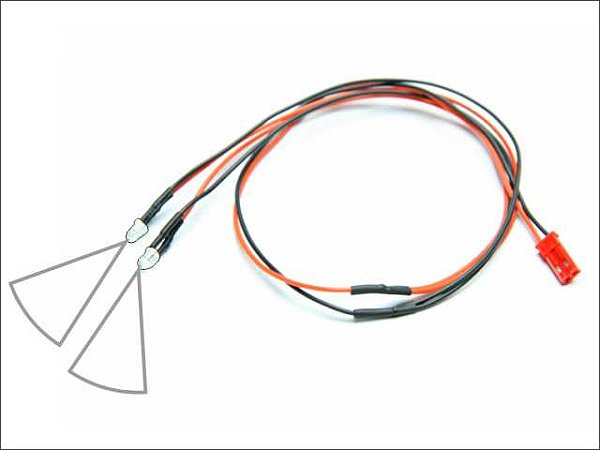 LED Cable (white), Cable with 2 LEDs, 410mm with BEC connector, # 5449